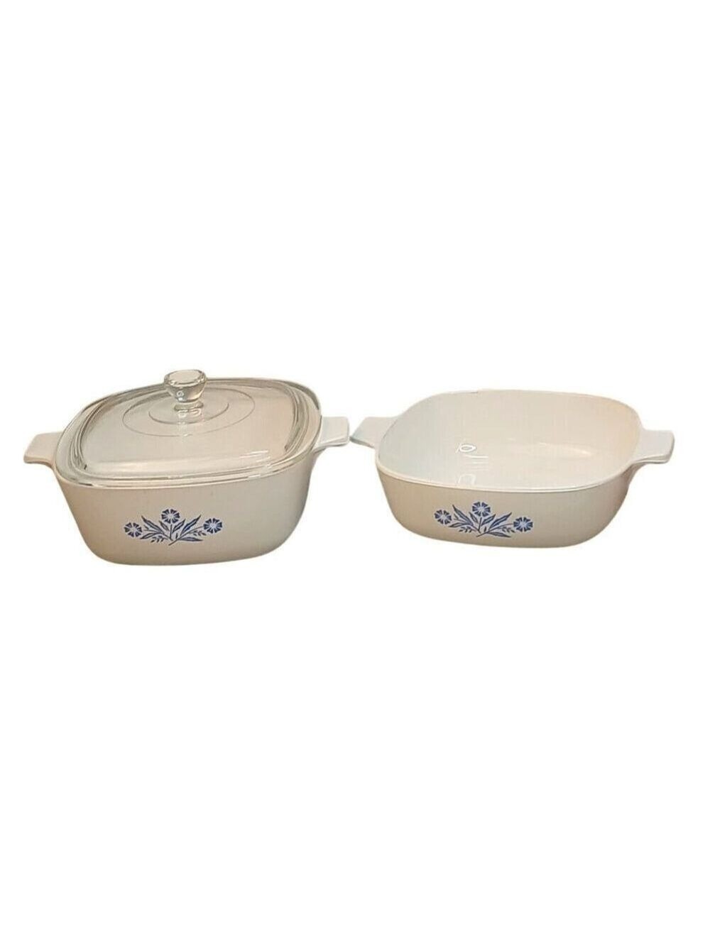 Corning Ware Blue Cornflower Casserole Dish Set 1 Quart 1.5 Quart Vintage